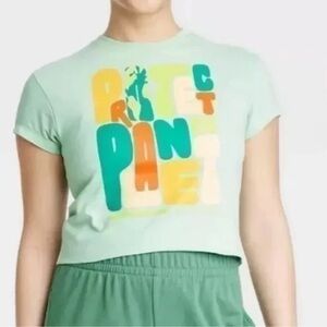 NWT Happy Earth Protect Our Plant Cropped Short Sleeve T-shirt Size S